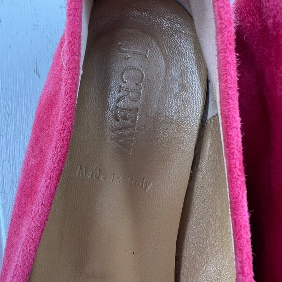 J. Crew Womens Pink Suede Loafers Size 7.5 Leather Upper & Lining Made In Italy - Picture 3 of 8